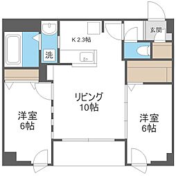 シティレジデンスソウエン 2LDKの間取図画像