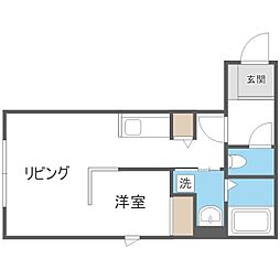 L'OASIS 1DKの間取図画像