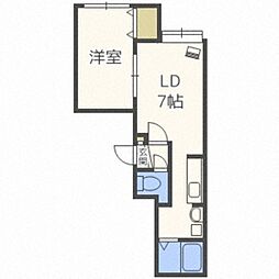 ケーズガーデン平岸 1LDKの間取図画像