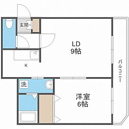 クラリス琴似 1LDKの間取図画像
