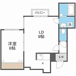 クラリス琴似 1LDKの間取図画像