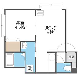 グランデルシャン 1LDKの間取図画像