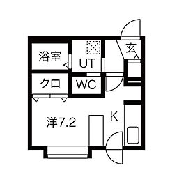 ルチェ・ソラーレ麻生 1Kの間取図画像