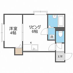セシオ 1DKの間取図画像