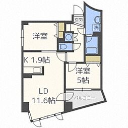 リオビスタ 2LDKの間取図画像