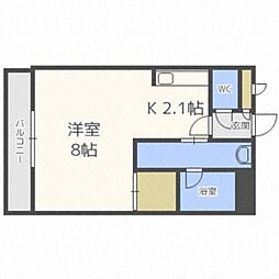 セントポーリア七番館 1Kの間取図画像