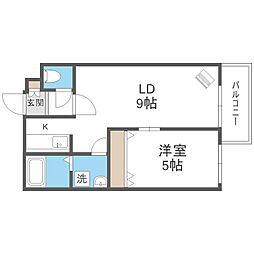 モンターニュ・レーヴ 1LDKの間取図画像