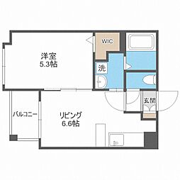 クラッセ北大通り 1DKの間取図画像
