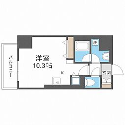 バロンドール ワンルームの間取図画像