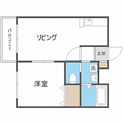 ブランノワール円 1LDKの間取図画像