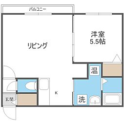 ラ・メール 1LDKの間取図画像
