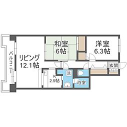 THERESIDENCEPARKODORIKOEN 2LDKの間取図画像