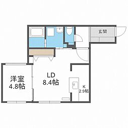 ブランシャールALAINKOTONI 1LDKの間取図画像
