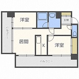 KDXレジデンス菊水四条 2LDKの間取図画像
