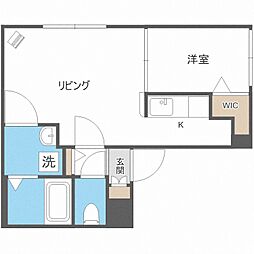 シャトン北10条 1LDKの間取図画像