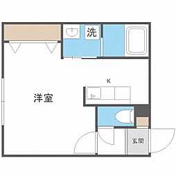 トラストコート北九条 1Kの間取図画像