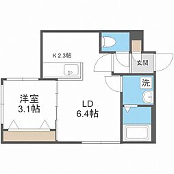 グランド中の島 1LDKの間取図画像