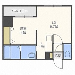 レジデンスタワー札幌 1DKの間取図画像