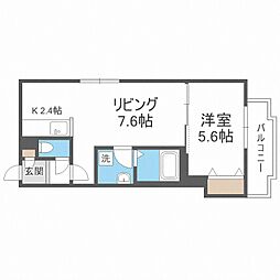 キララ 1LDKの間取図画像