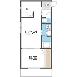 プエルタ中島公園 1LDKの間取図画像