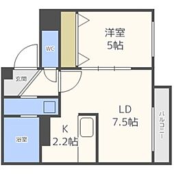 ルミエ琴似 1LDKの間取図画像