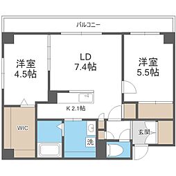 アルファスクエア中島公園 2LDKの間取図画像