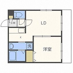 NFPガーデン月寒西 1LDKの間取図画像