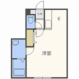 リヴィエール平岸 1Kの間取図画像