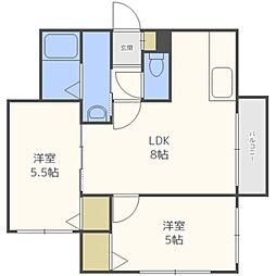 アボンドグラン菊水 1LDKの間取図画像