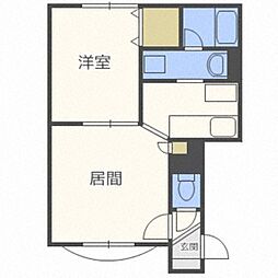 ノーデンハウス 1LDKの間取図画像
