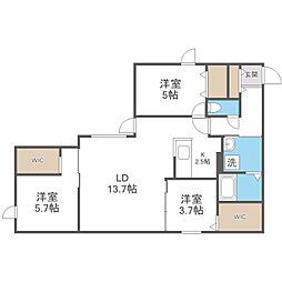 Le Clair Asabu(ルクレールアサブ) 3LDKの間取図画像