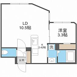 LaCasadelSole 1LDKの間取図画像