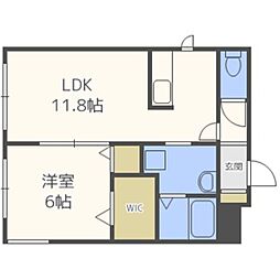 バーニーズクレール 1LDKの間取図画像