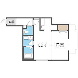 グラスMareニシマチ 1LDKの間取図画像