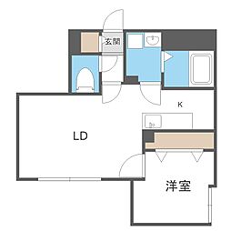 Victoire麻生 1LDKの間取図画像