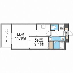 イリオス中島公園 1LDKの間取図画像