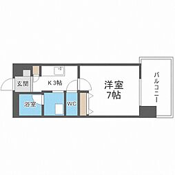 S-RESIDENCE円山表参道 1Kの間取図画像