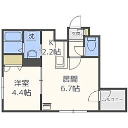 ペルージュ菊水 1LDKの間取図画像