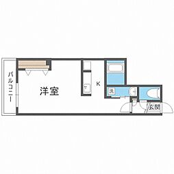 キングハウスN21W7 1Kの間取図画像