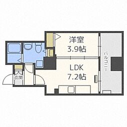 ビッグタワー大通公園 1DKの間取図画像