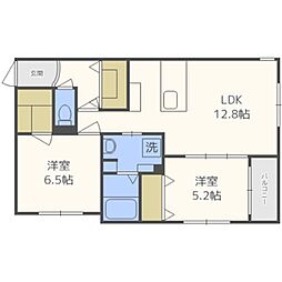 COMSAP24グランドステージ 2LDKの間取図画像