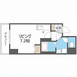 アルファスクエア北15条 1Kの間取図画像