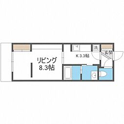 W33 1Kの間取図画像