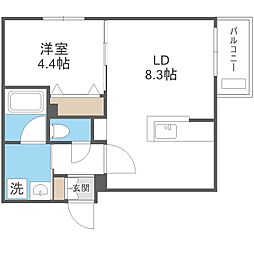 札幌市白石区東札幌六条2丁目マンション 1LDKの間取図画像