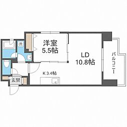 RESIDIAKITA-SANJO 1LDKの間取図画像