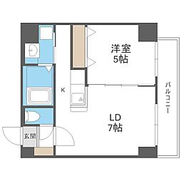 サムティレジデンスN23 1LDKの間取図画像