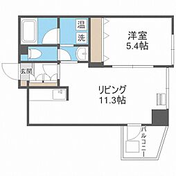 サムティ学園前 1LDKの間取図画像