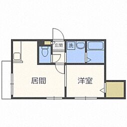 アール南郷16 1LDKの間取図画像