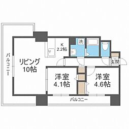 RESIDIASAPPORO-EKIMAE 2LDKの間取図画像