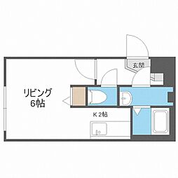 フロンティア 1Kの間取図画像